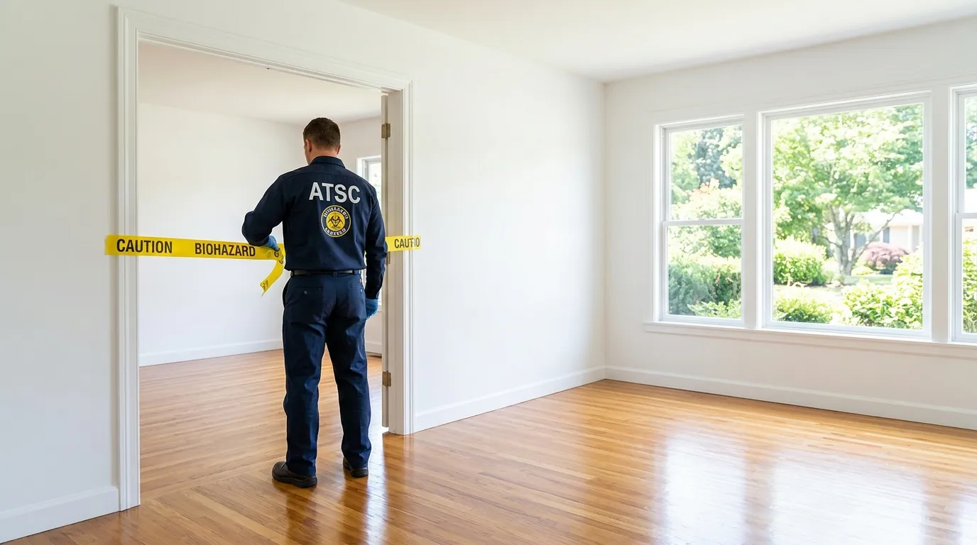 Certified biohazard cleanup crew performing Trauma Scene Cleanup in Kingston